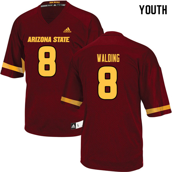Youth #8 Kurt Walding Arizona State Sun Devils College Football Jerseys Sale-Maroon - Click Image to Close